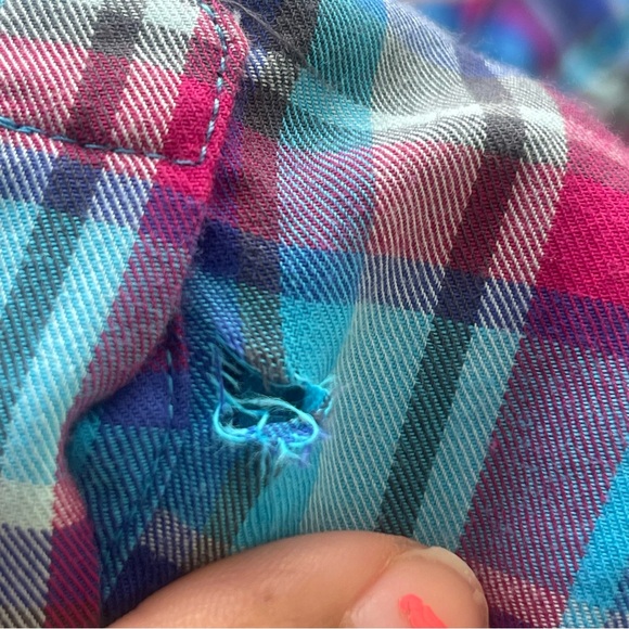 Bundle of 3 Talbots Blue Plaid Button-up Long Sleeve Cotton Shirts Women Petite - Picture 16 of 16